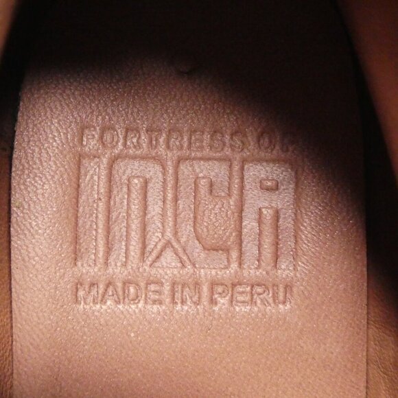 Fortress of Inca Anthropologie Taupe Gray Leather Woven Peruvian Ankle Boots - Picture 12 of 14